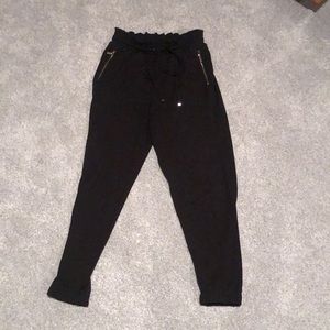 Black trendy pants